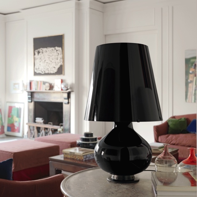 Lampă de masă neagră design clasic-lucios optic-fontanaarte total-negru Lampă de masă neagră Design clasic Negru lipsă-fontanaarte total-negru