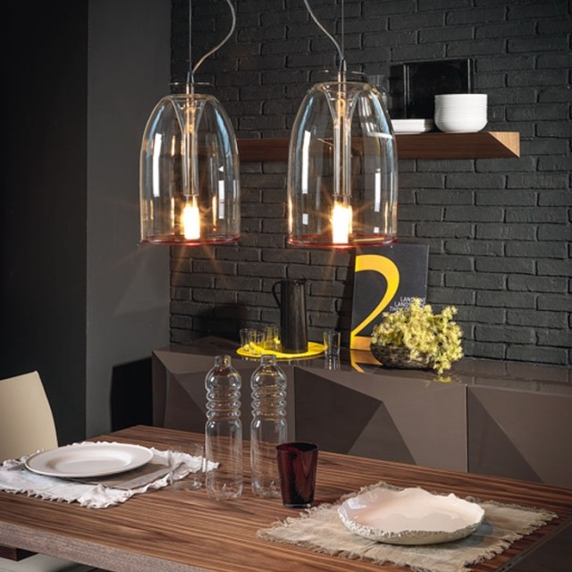 Lămpi lămpi suspendate-efect de sticlă din plastic-sursă de lumină indirectă cu lumină Lămpi de design Efecte de lumină - Sursă de lumină cu leduri Idei de sufragerie