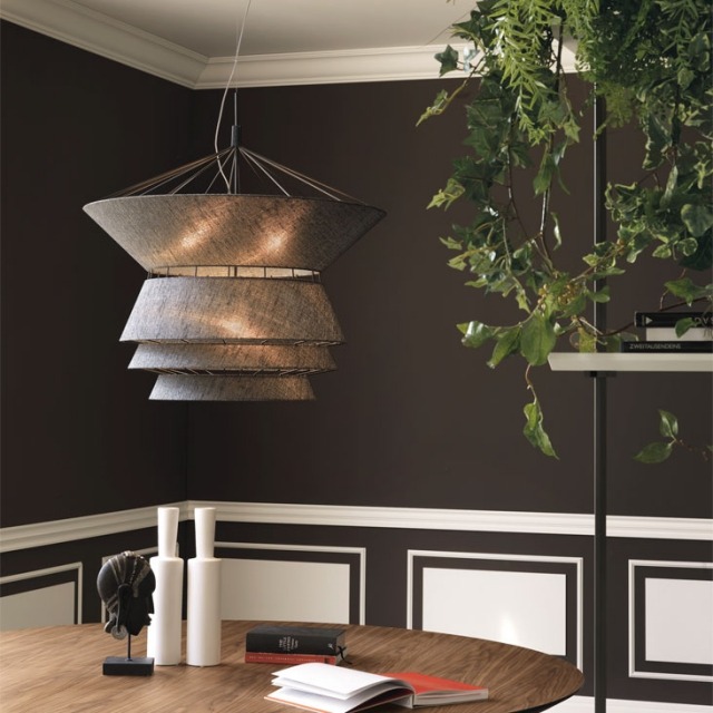 Design lampă suspendată abajur din țesătură, design modern, cadru metalic Lampă suspendată țesătură umbră formă design modern cadru metalic