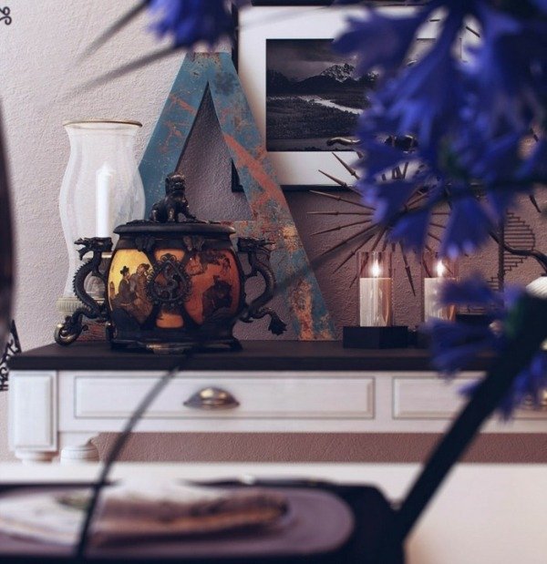 Asiatice deco culori-masă mov idee de decor oriental