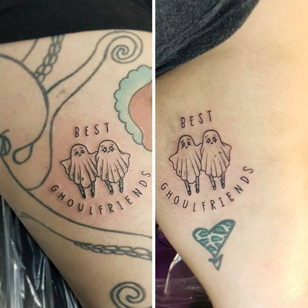 Tatuagens de mãe e filha
