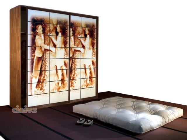 garderoba cinius usi glisante in stil japonez