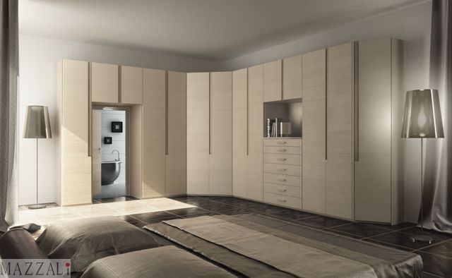 idei garderoba moderna coltar din lemn deschis REGOLO mazzali