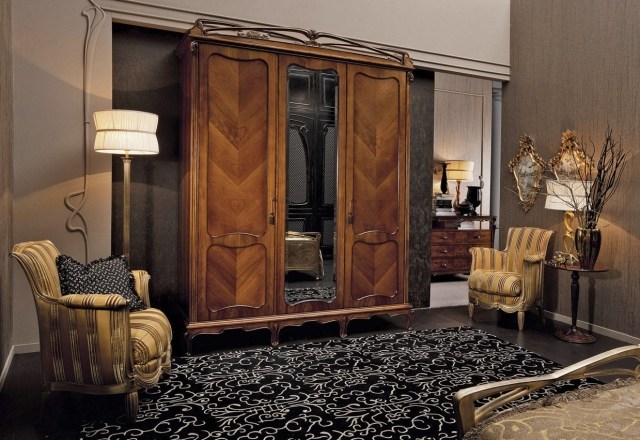 dulap stil oglinda dormitor din nuc medea liberty