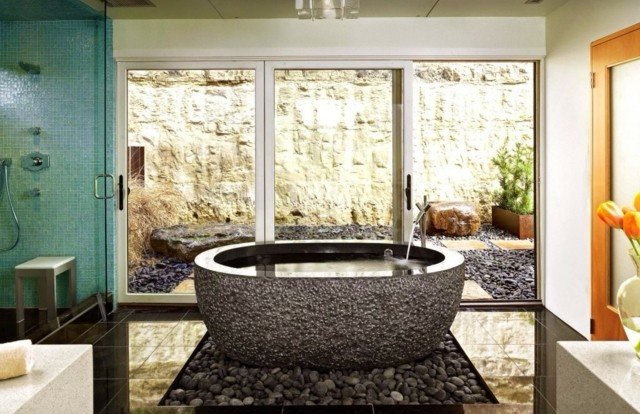 covorașe de podea îmbrăcate în pietriș așeză plăci de mozaic