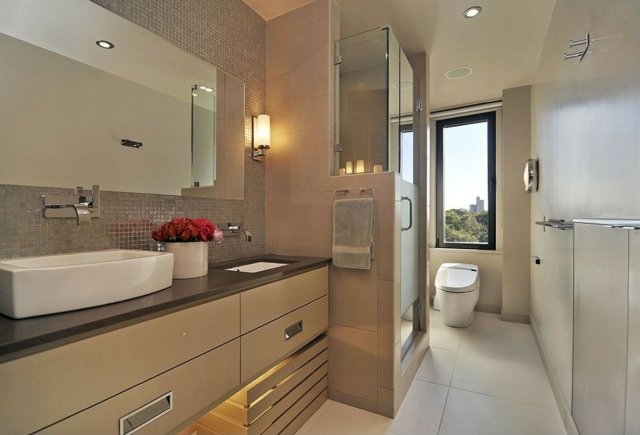 Cabină de duș din sticlă cu oglindă subțire îngustă