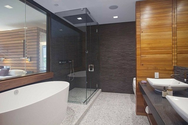 idei puriste zid natural de piatră naturală separator de cameră podea de pietriș