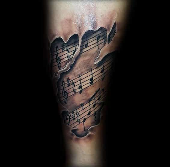 Tatoo glasbene note