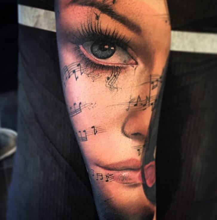Tatoo glasbene note