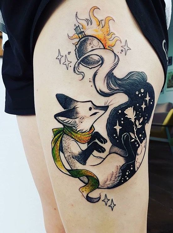 Disegno del tatuaggio della volpe