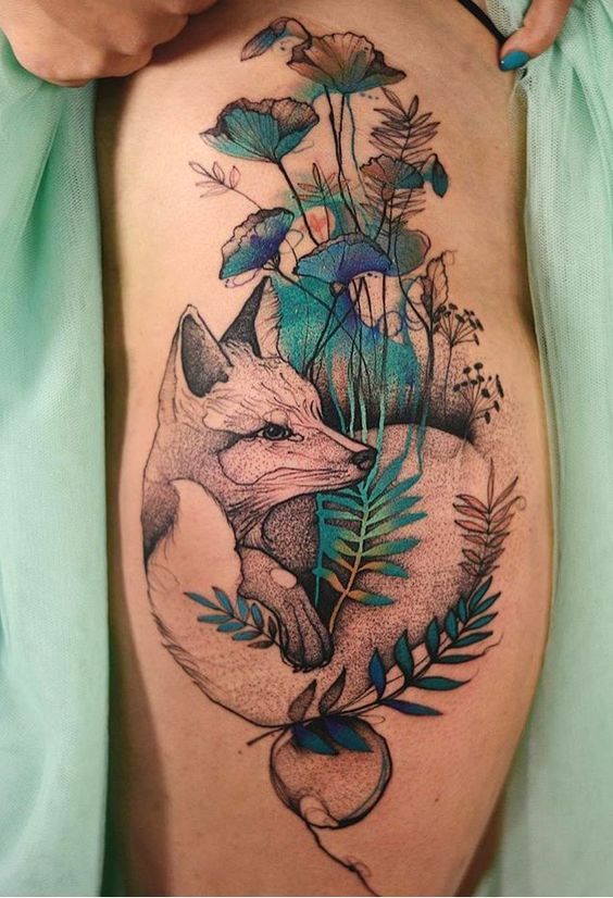 Disegno del tatuaggio della volpe