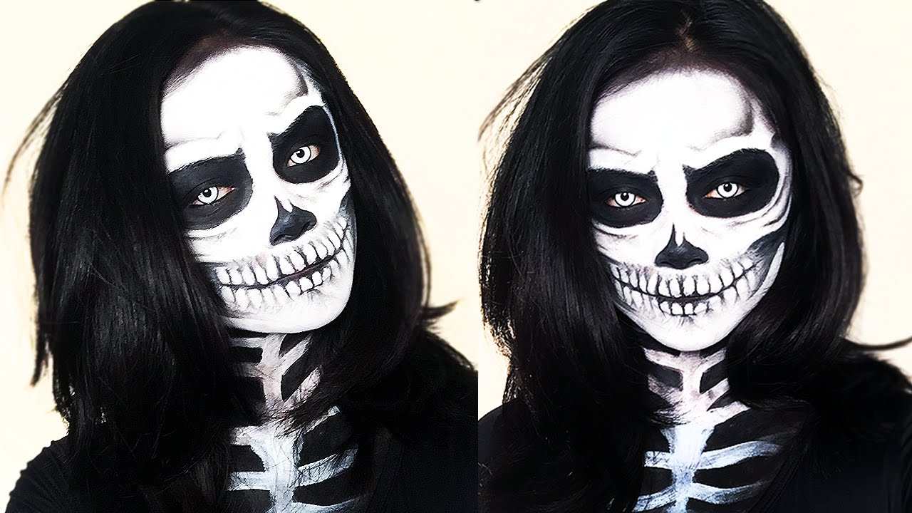 instrucțiuni pentru femeia de machiaj a craniului, faceți-o singur