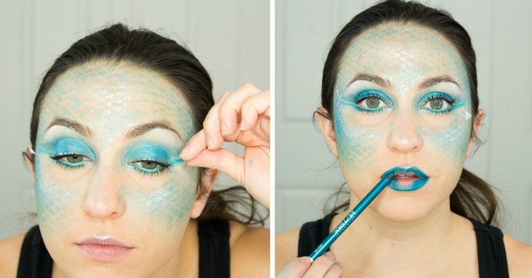 Idee de machiaj - adaugă gene artificiale fete de Halloween machiaj gene artificiale ruj albastru închis