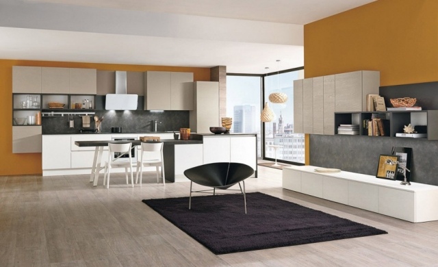 idei de design bloc de bucatarie perete din spate culori inchise design-modern