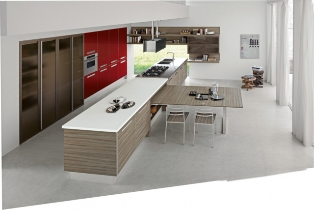 dulapuri de bucătărie deschisă design italian dulapuri din imitație de lemn