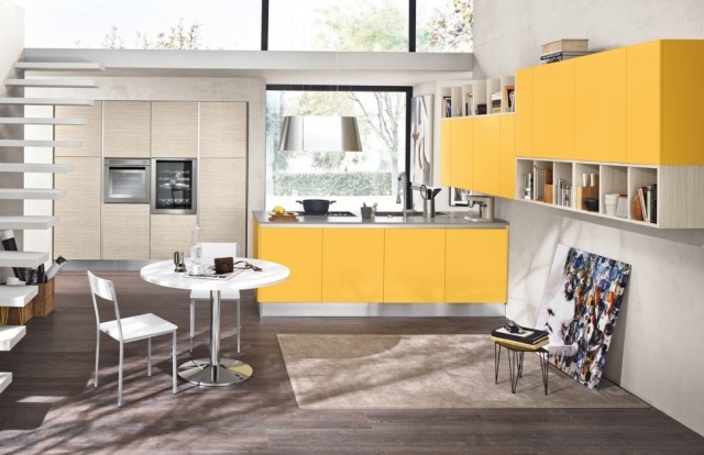 idei din lemn de bucatarie de designer usor pentru echipamente de bucatarie dulapuri galbene