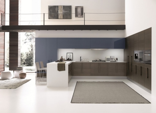 coltar bucatarie dulapuri de bucatarie montate scaun bar modern design interior-colombini casa