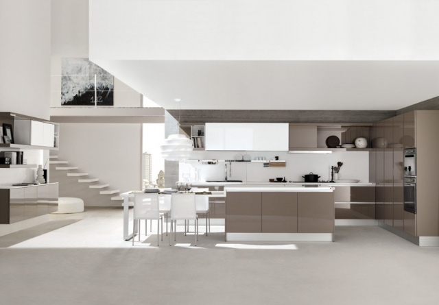 mobilier de bucatarie design italian suprafete lucioase aparate insulare