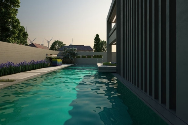 Piscina exterioara-design-vila-de-lux-design-purist-Kavarna-Bulgaria