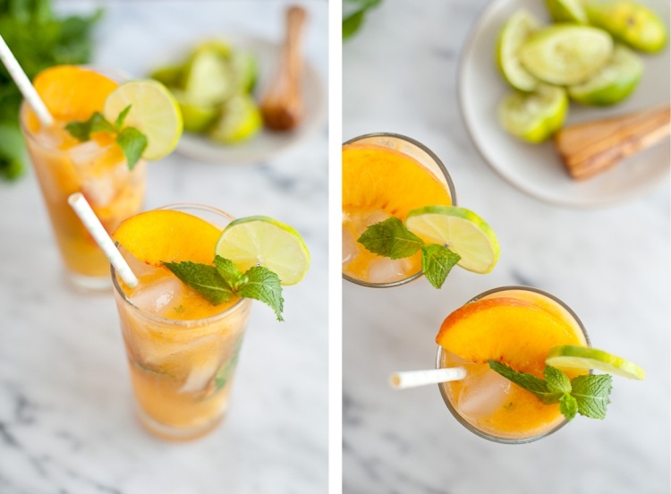 Mojito nealcoolic cu ghimbir și piersici ghimbir-piersica-menta-mojito-mocktail