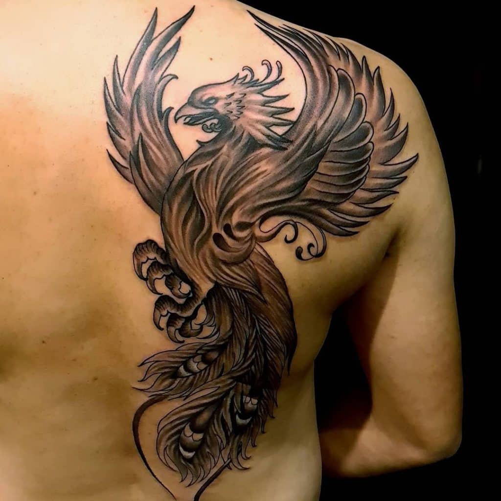 épaule Phoenix tatouage hommes