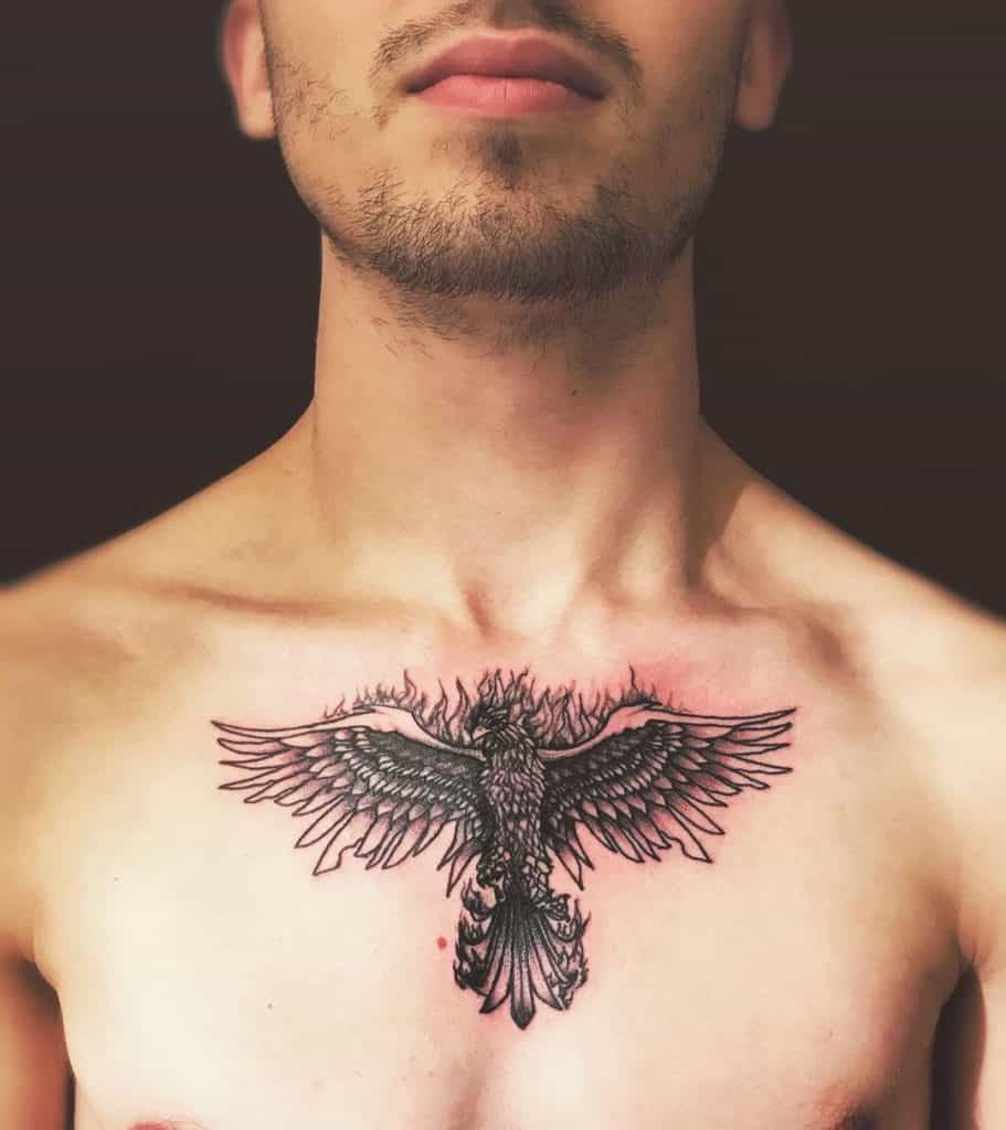 Tatouage Phénix Poitrine