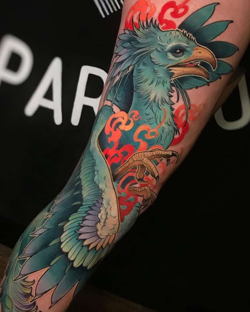 Tatouage de manche de phénix de glace