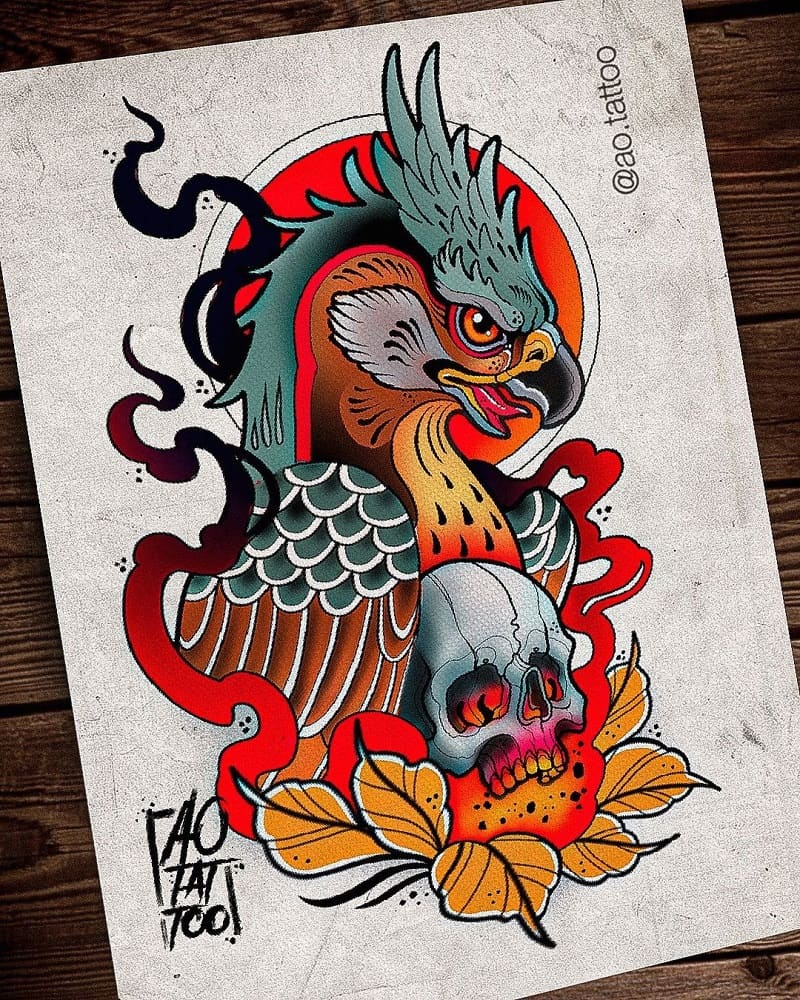 Tatouage Carte Phénix