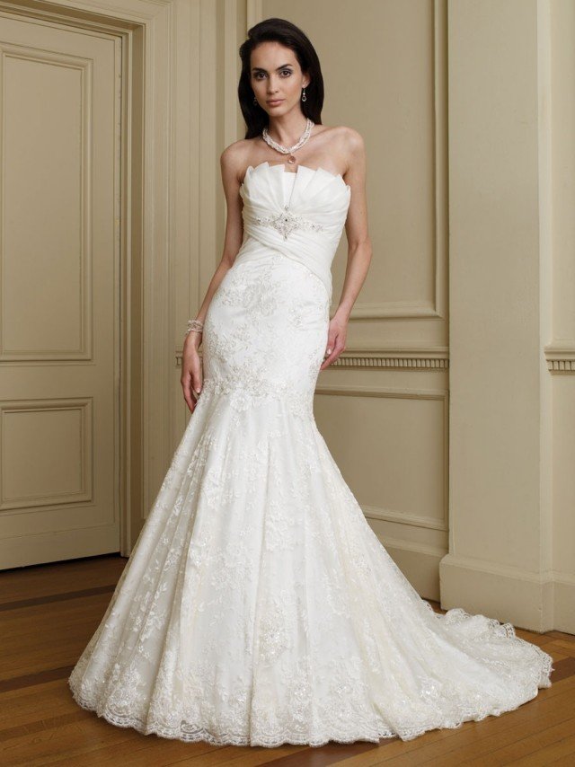 Bustier elegant cu decor de ventilator, tren lung dantela mare fecioara mireasa rochie moda