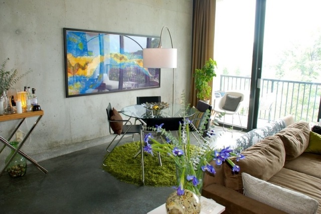 covor shaggy zonă de luat masa mobilier living modern rotund verde covoare pufoase shaggy mobilier living modern rotund verde