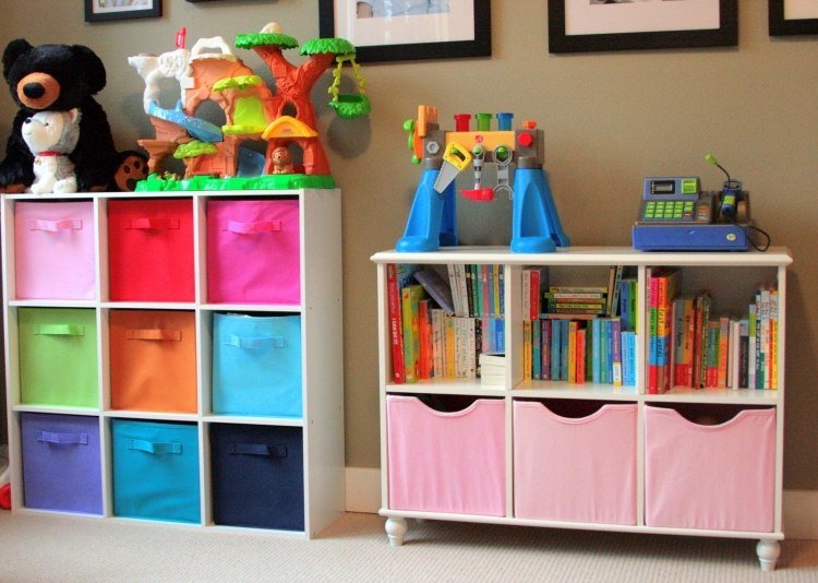 coșuri și compartimente colorate pentru depozitarea practică a jucăriilor depozitare-cameră pentru copii-mobilier-compartimente-module-jucării-simple
