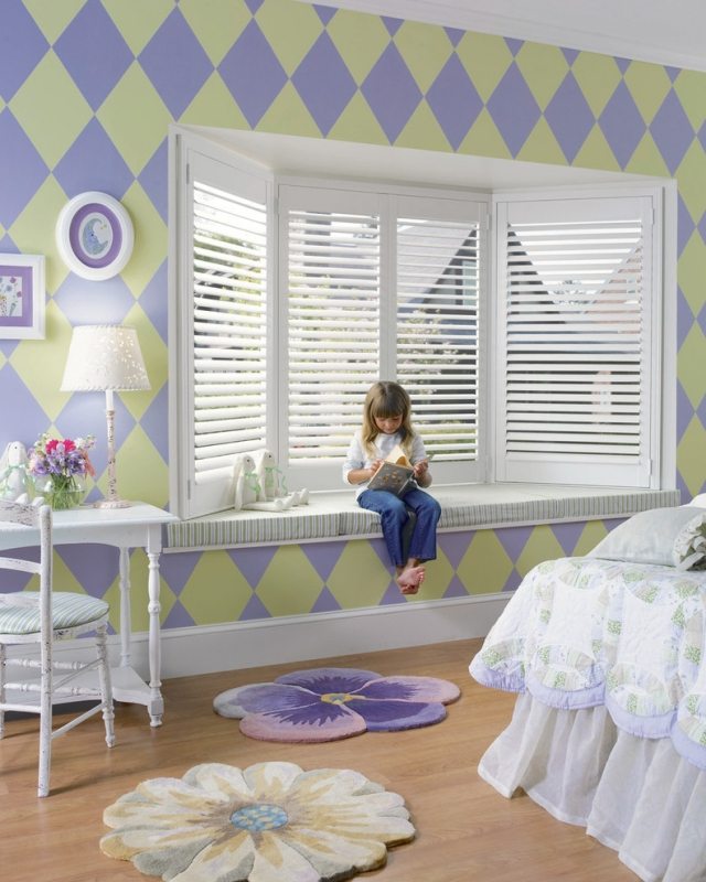 Culori-pepinieră-motive-geometrice-moderne-violet-verde-deschis