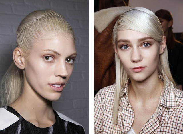 păr drept păr punk aspect secțiune laterală acoperă frunte Secțiunea laterală cu aspect punk acoperă fruntea Helmut Lang John Galliano