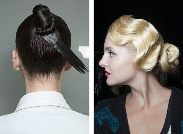 Coafuri Updo chifle clasice valuri păr lung drept chifle nobile valuri păr drept și drept Atelier Versace Zang Toi