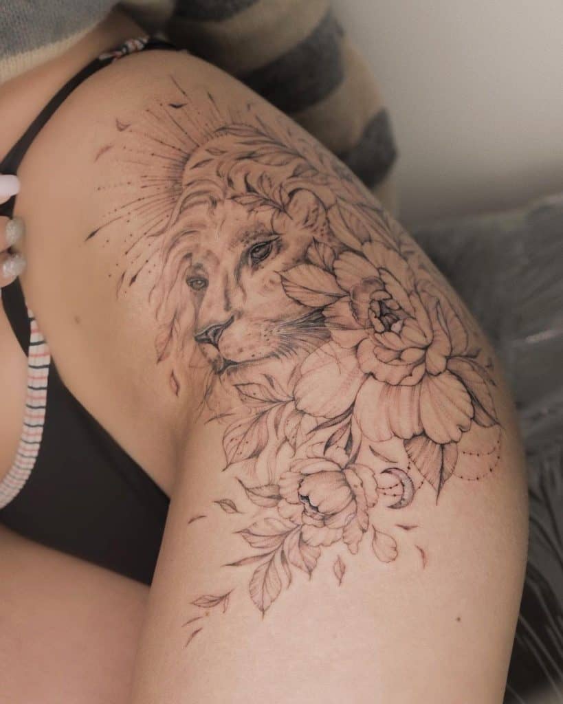 Hip Tattoo Rose & amp; Slika lava