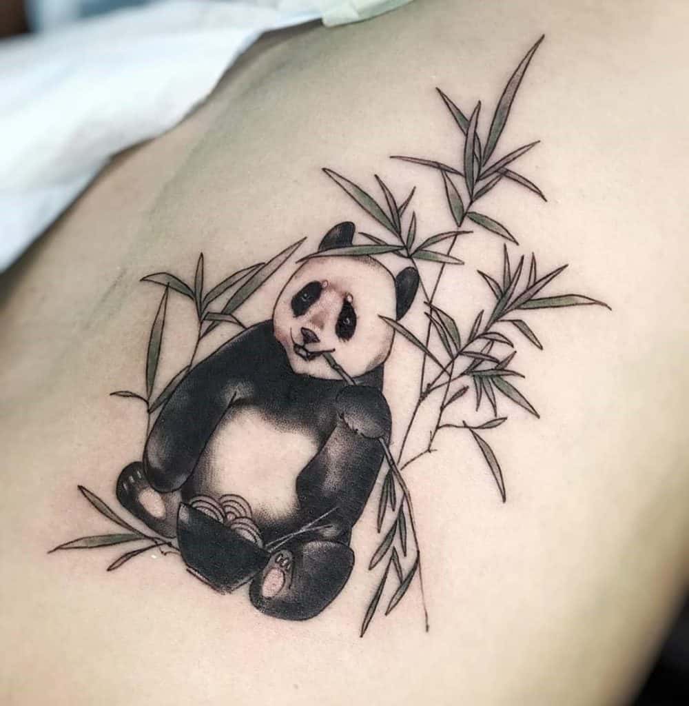Tinta Simples Panda Baby Tattoo