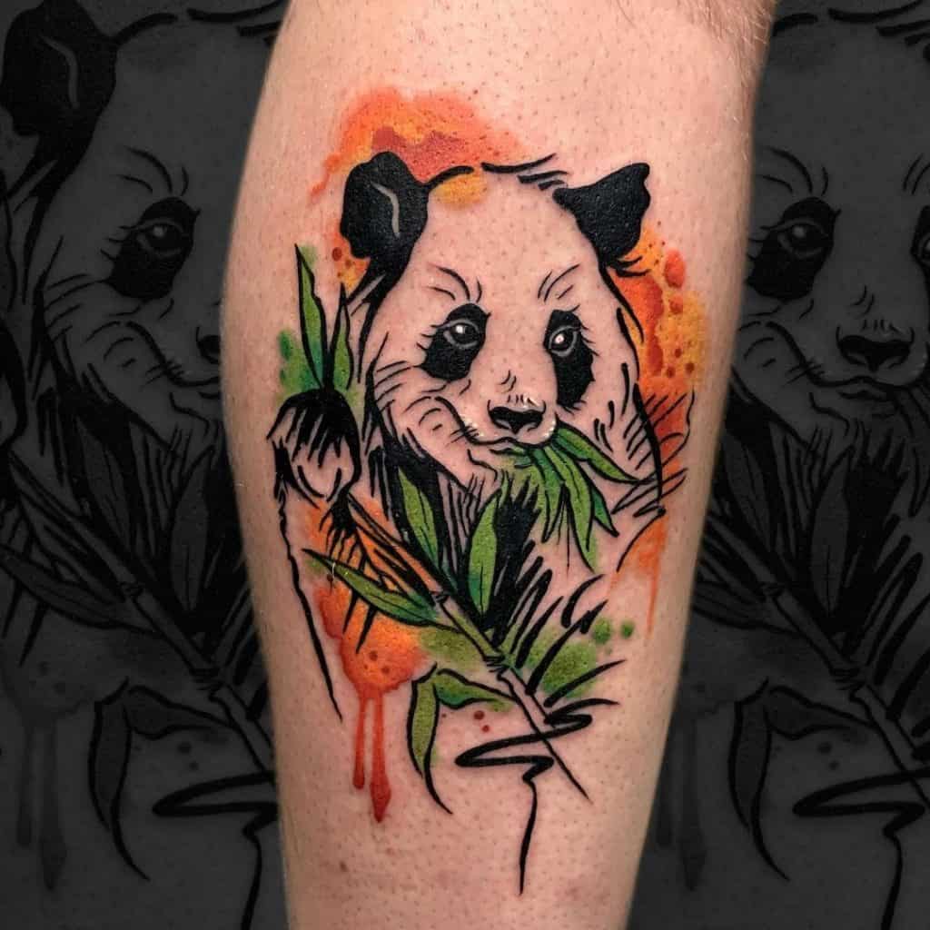 Panda Tattoos For Guys Bamboo Inspo