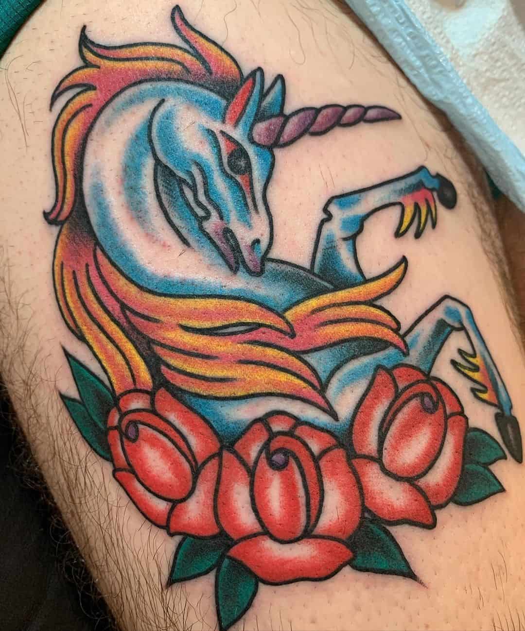 Encre de tatouage de licorne colorée