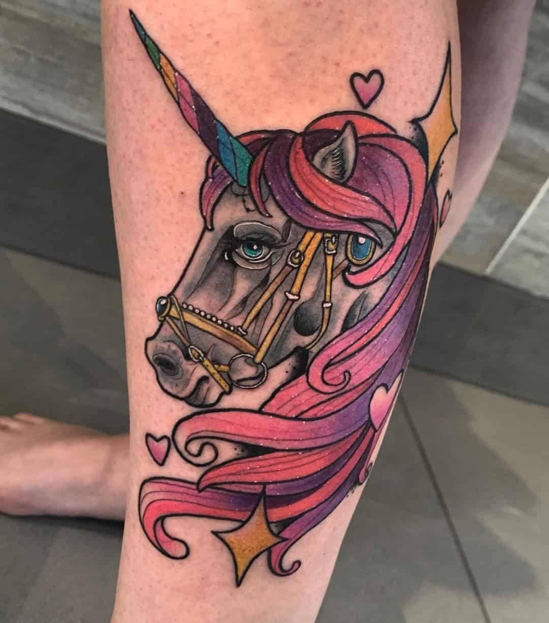 Rose & Tattoo Licorne violette
