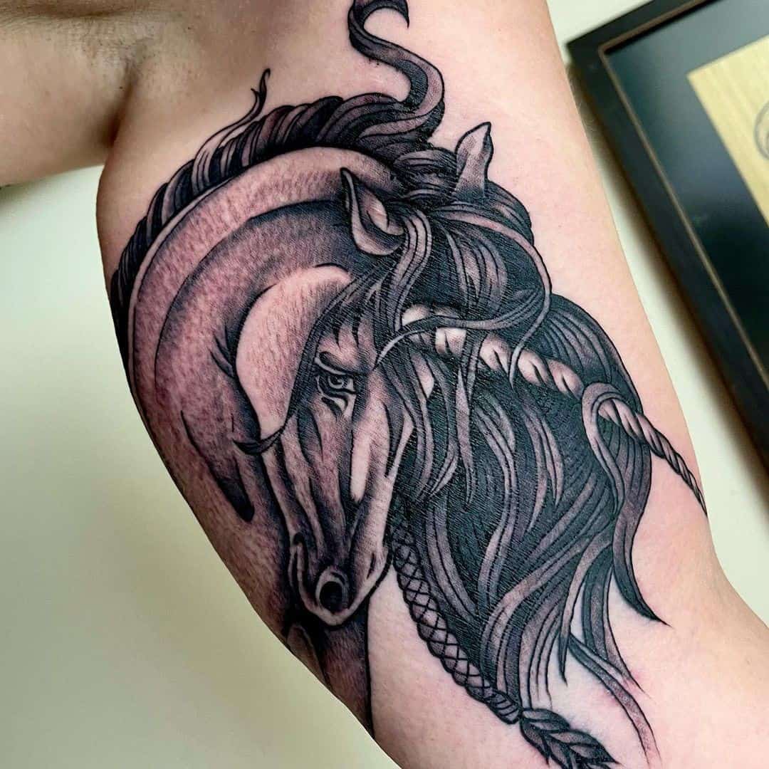 Encre noire magnifique licorne