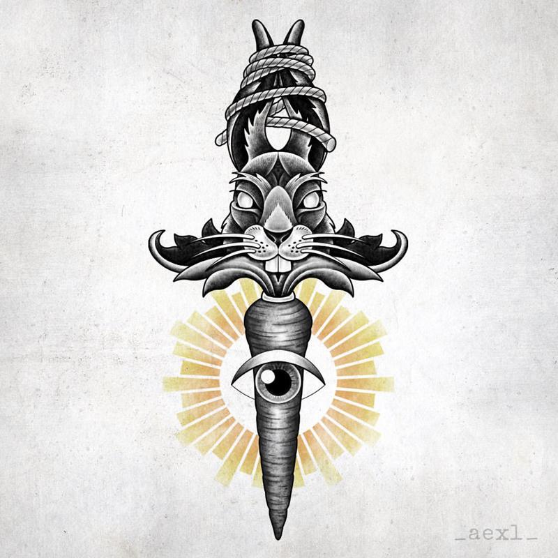 Bunny Dagger Tattoo 2