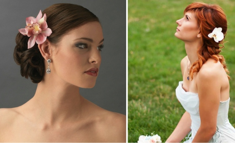 design nunta orhidee mireasa idee updo pe jumătate deschisă