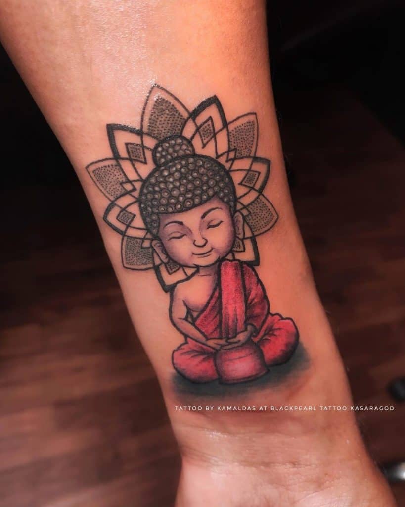 Tatuagem de tinta da paz de Buda única