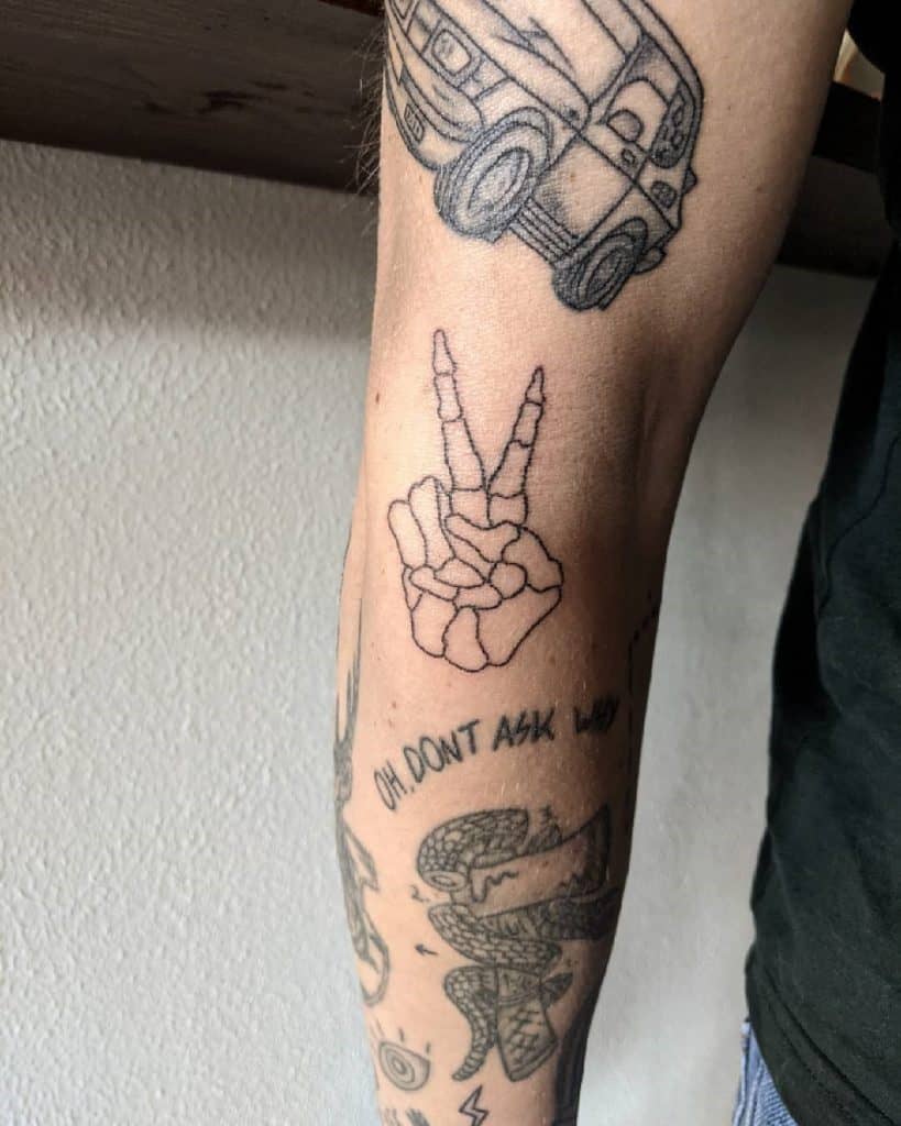 Ideia do esqueleto do símbolo negro da paz