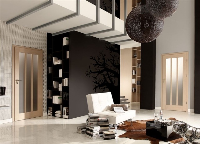 usi interioare apartamente moderne decupaje din sticla din lemn deschis vertical apartamente-moderne-uși-interioare-ușoare-din-lemn-din-sticlă-decupate-verticale