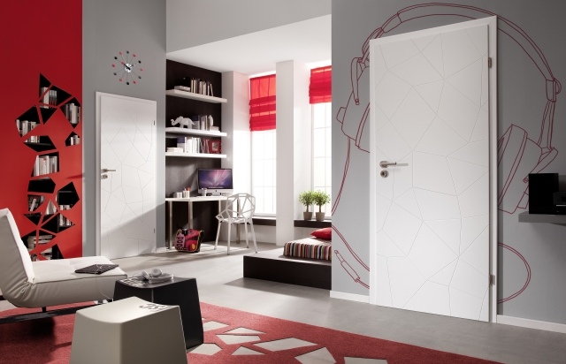 usi interioare moderne model geometric alb modele-moderne-de-uși-interioare-albe-geometrice