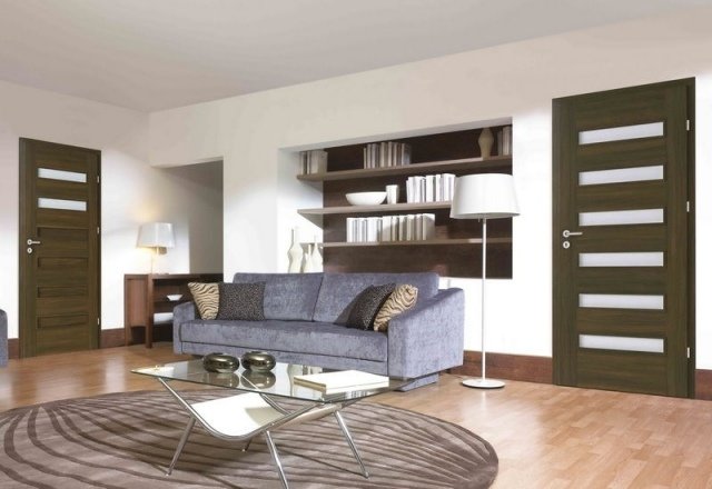 Ușile interioare din lemn cu sticlă și tonuri verzi în sufragerie interior-usi-lemn-sticla-culori-verzi-living