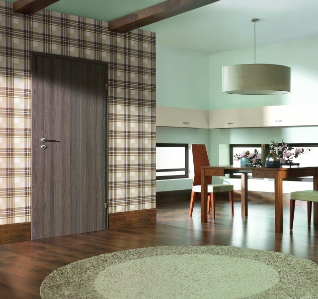 lemn interior ușă întunecată sufragerie crem paletă de culori verde lemn-interior-ușă-întuneric-sufragerie-cremă-paletă de culoare verde