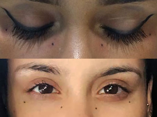 kehlani-eyes-dots-tattoo
