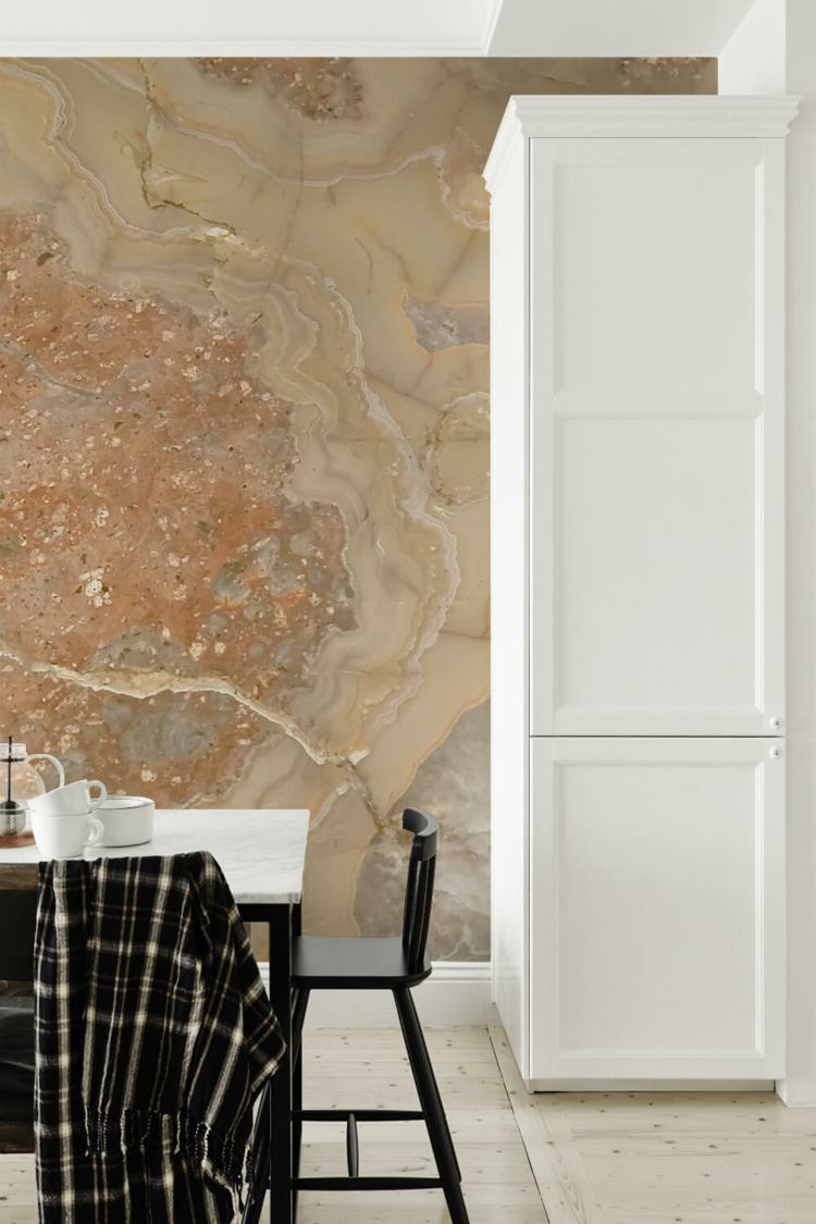 Acest tapet prezintă o piatră semiprețioasă Tapet 3D-piatră naturală-piatră prețioasă-bucătărie-decorare-decorare-perete